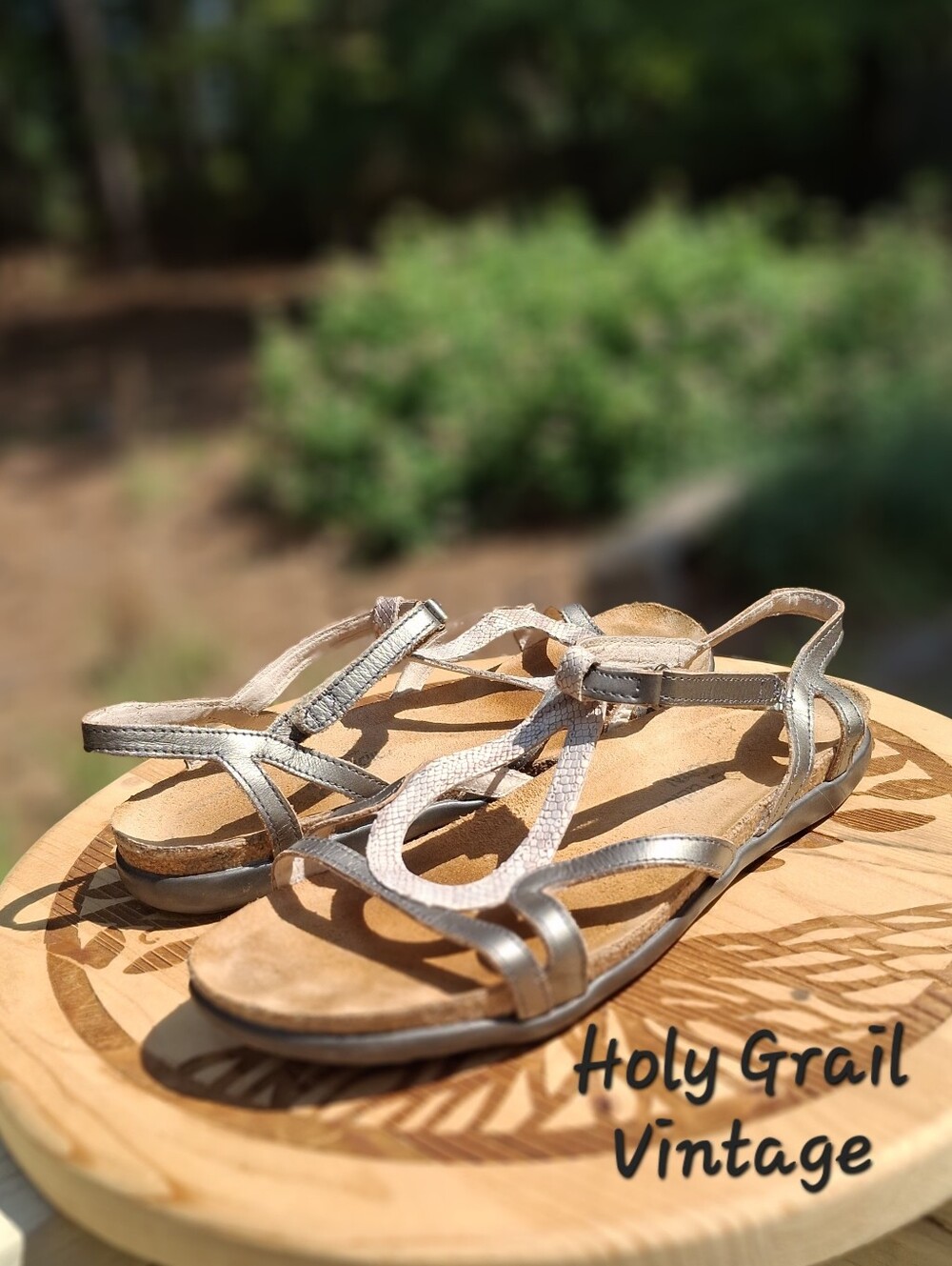 Noat Dorith Bronze/Metallic Textured Leather Gladiator Sandals Size EU 41 10 US